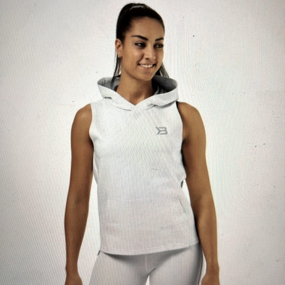 BETTER BODIES Kensington Sleeveless Hoodie White Womens Sz. Small